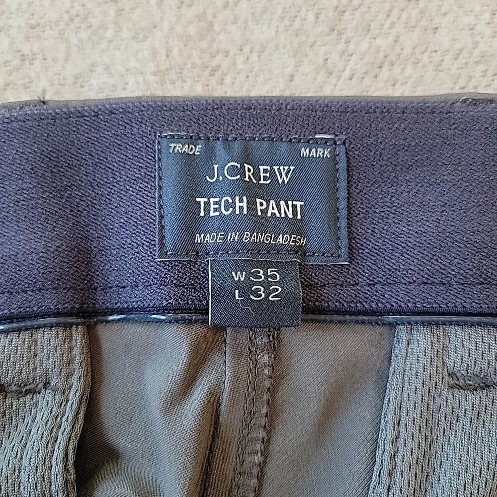 J Crew 484 Slim Tech Pants Men's 35x32 Gray Stretch Performance Chino‎ Travel